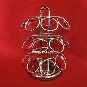 Coffee Pod Holder 27 Chrome Spinning Carousel Countertop